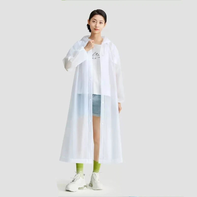 Non Disposable Raincoat Long Full Body Transparent Thickened Strap Mouth Adult Raincoat Full Body Rainproof Rainproof Coat Rain