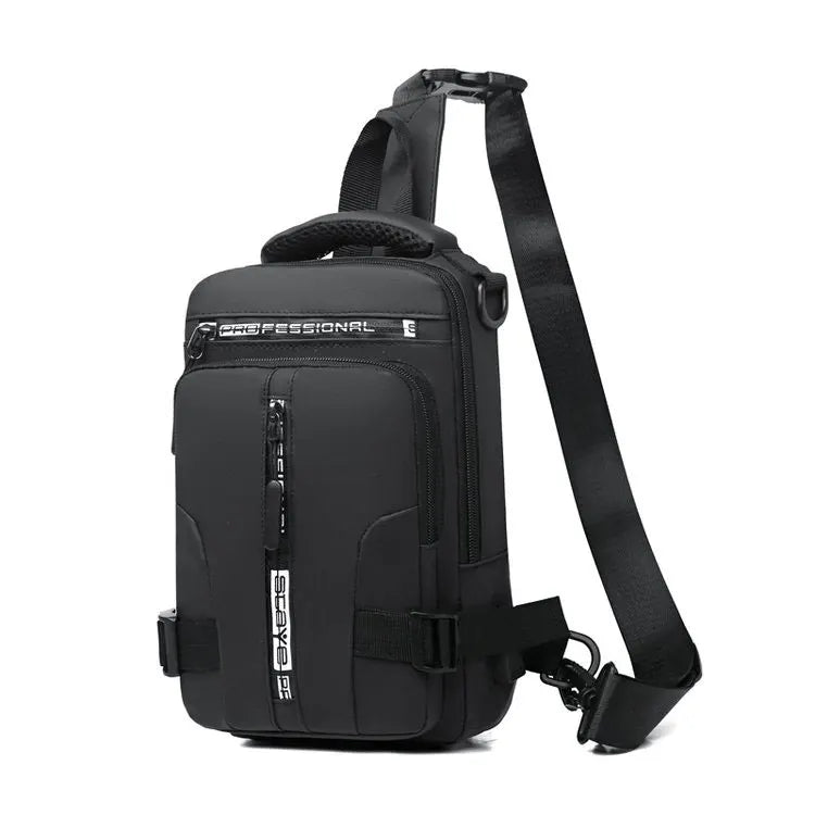 KISMIS Men's Multifunction Messenger Bag Shoulder Cloth Chest Bags Crossbody Casual Man USB Charging Handbag