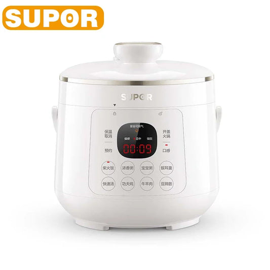 SUPOR 2.3L Electric Pressure Cooker Mini Portable Rice Cooker Perkakas Dapur Rumah 220V Pintar Untuk 1-4 Orang SY-23YC2318Q