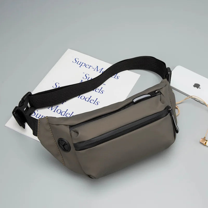 Men Chest Bag Fashion Trend Shoulder Breast Belt Bag Sports Husband Sports Waterproof Travel Sling Side Chest Bag for Men Pouch