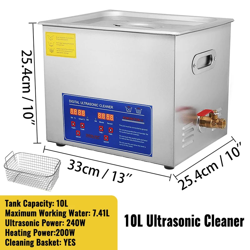 VEVOR 1.3L 2L 3L 6L 10L 15L 22L 30L Pembersih Ultrasonik Lave-Pinggan Pinggan Mudah Alih Mesin Basuh Pencuci Pecah Ultrasound Peralatan Rumah