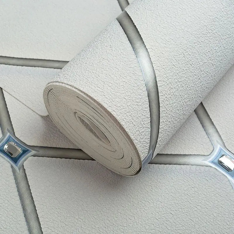 Wallpaper Light luxury diamond grid inlaid with simple TV background non-woven wallpaper Non Self-adhesive living room wallpaper