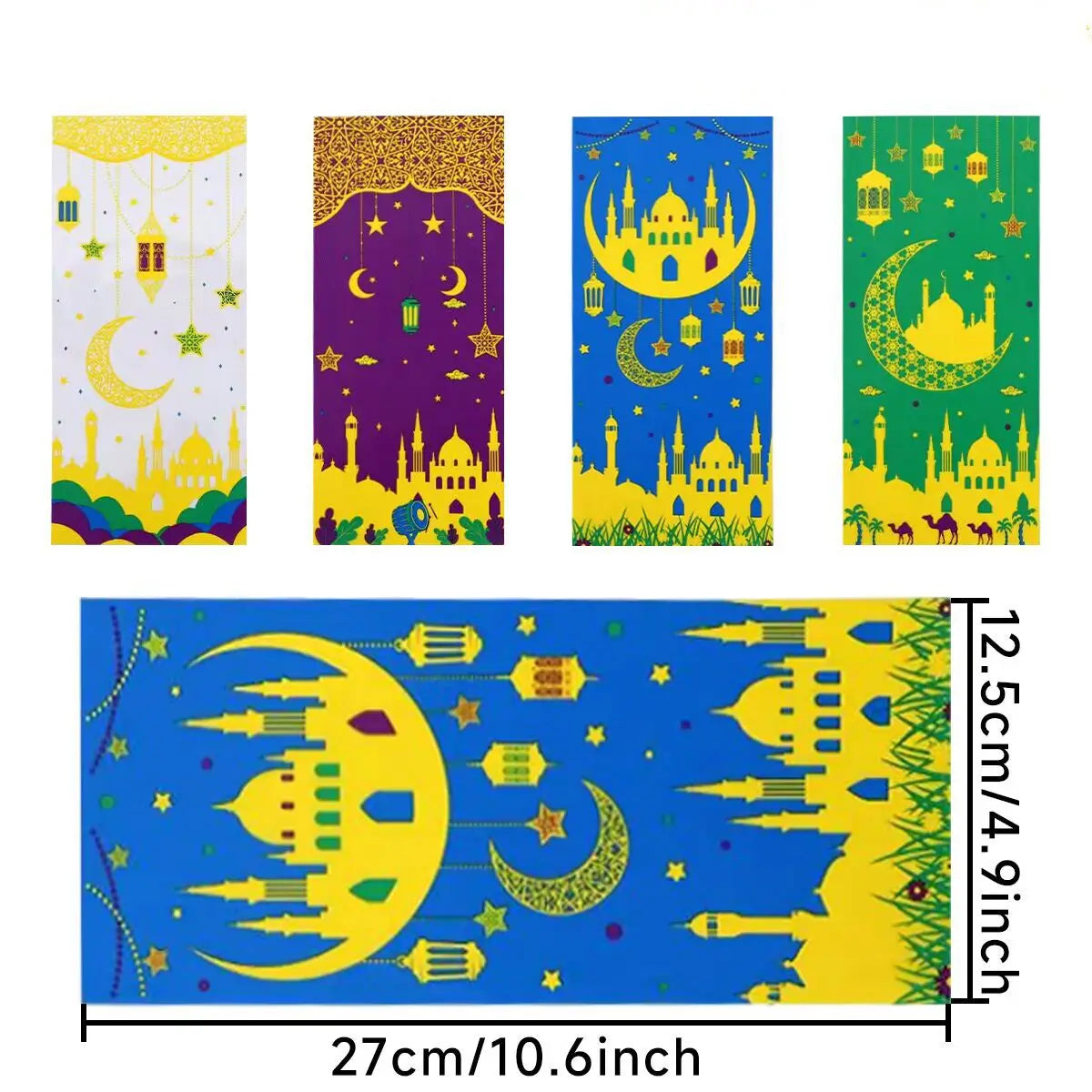 25/50pcs Beg Hadiah Eid Mubarak Beg Gula-gula Kuki Plastik Hiasan Ramadan Kareem 2024 Perlengkapan Pesta Muslim Islam Hadiah Hari Raya Aidilfitri