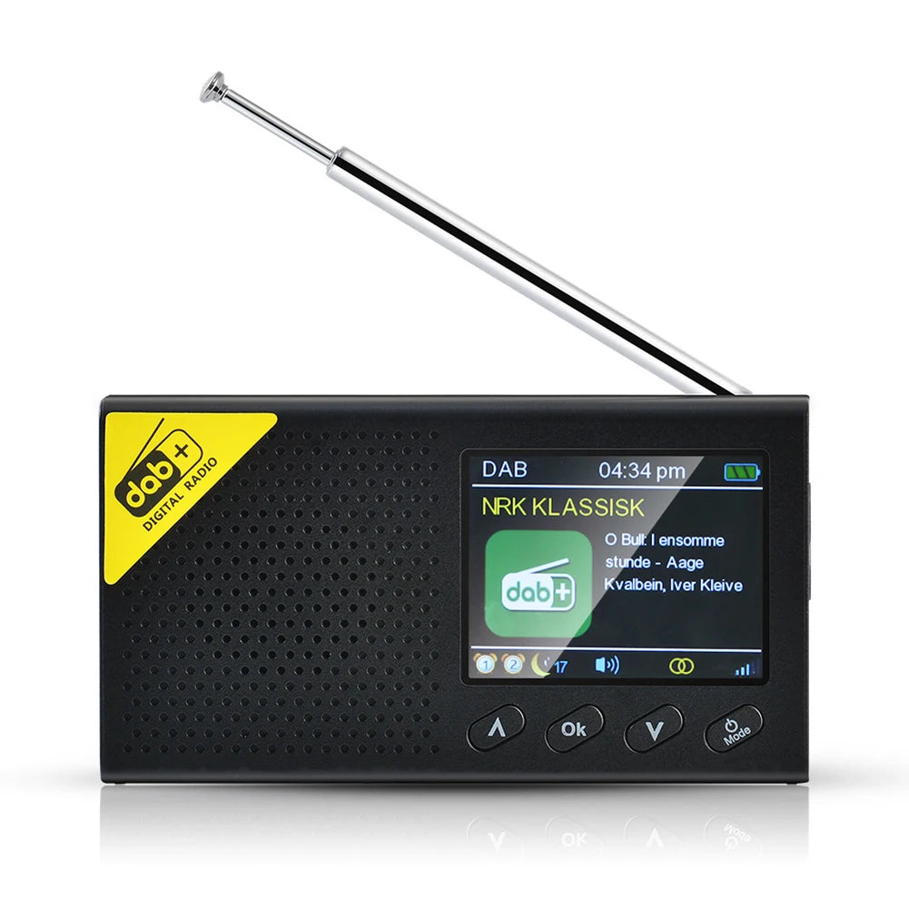 Penerima Audio DAB FM Radio Digital Paparan LCD Mudah Alih Bluetooth 5.0 Pemain Penyiaran Audio Radio DAB/FM untuk Pejabat Rumah