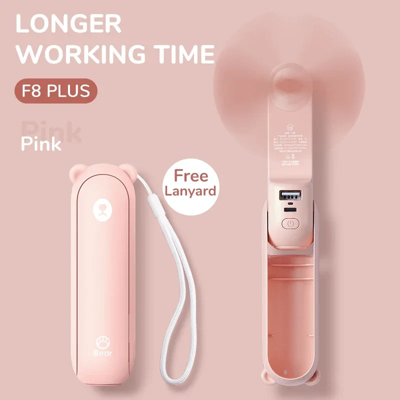 JISULIFE Kipas Pegang Tangan Mini Mudah Alih, USB Boleh Dicas semula 4500mAh Kipas Kecil Senyap untuk Rumah, Kipas Poket, Penyejukan ElektrikVentoinha