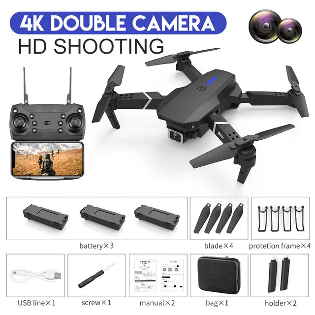 Dron M12 untuk Kanak-kanak Mini Dron dengan Kamera untuk Dewasa 4K HD Dron Simulator Barang Hebat WIFI FPV Hadiah Mainan Pemula Jejak Penerbangan