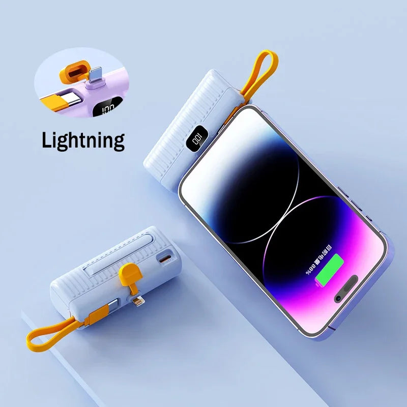 Bank Kuasa Xiaomi 30000 mAh Poket Mudah Alih Kompak Kabel Terbina dalam Power Bank Dua Hala Serasi Pengecasan Cepat iPhone Samsung