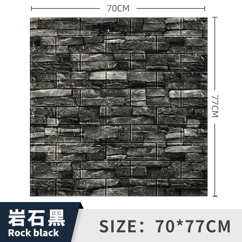 3/5MM 3D Wall Sticker Panel Foam Home Decoration DIY Wallpaper Living Room Bathroom Tv Background Self Adhesive Panels 70*77cm