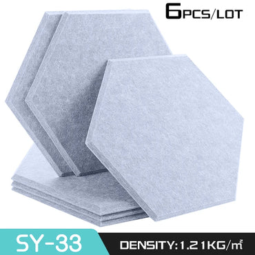 Panel Dinding Kalis Bunyi 6 Keping Heksagon Dikupas Panel Akustik Pelekat Sendiri Hiasan Rumah Untuk Ruang Tamu Bilik Tidur Studio Nurseri