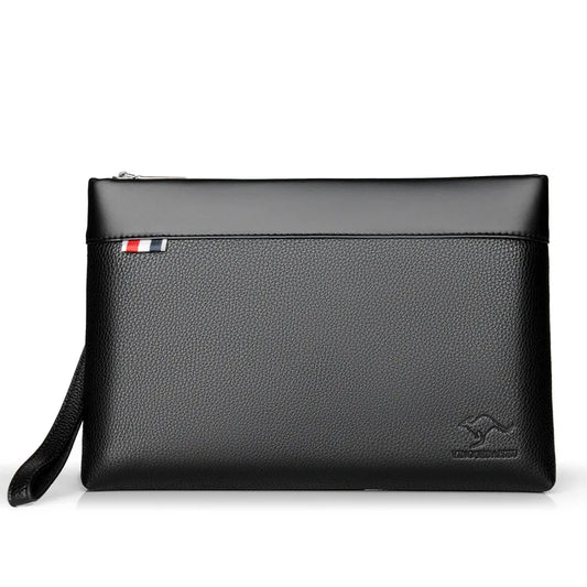 Fashion Business Men's Handbag Clutch Soft PU Leather Men's Waistbag Elegant Handbag Men's Wallet Litchi Grain