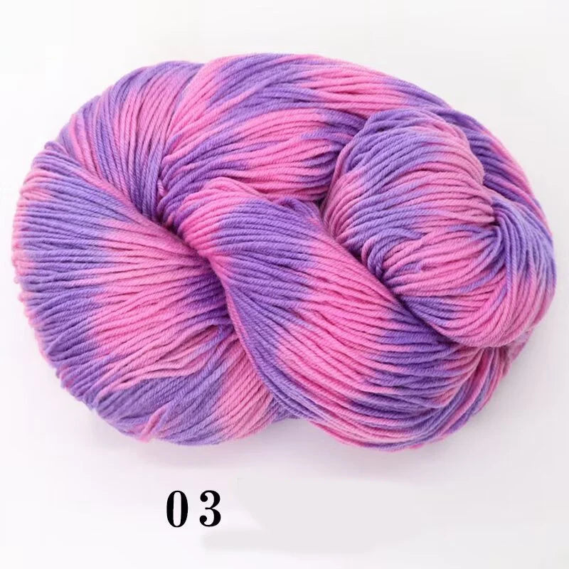 250g Rendering Segment Dyed with Colorful Wool Yarn, Colorful Rainbow Thread, Hand Woven Sweater, Scarf, Hat, Glove Yarn