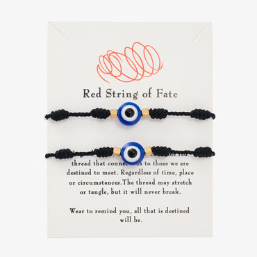 6pcs/set 7 Knots Lucky Friendship Bracelets for Woman Men Turkish Evil Eye Red Black Braided Bracelet Charm Adjustable Jewelry