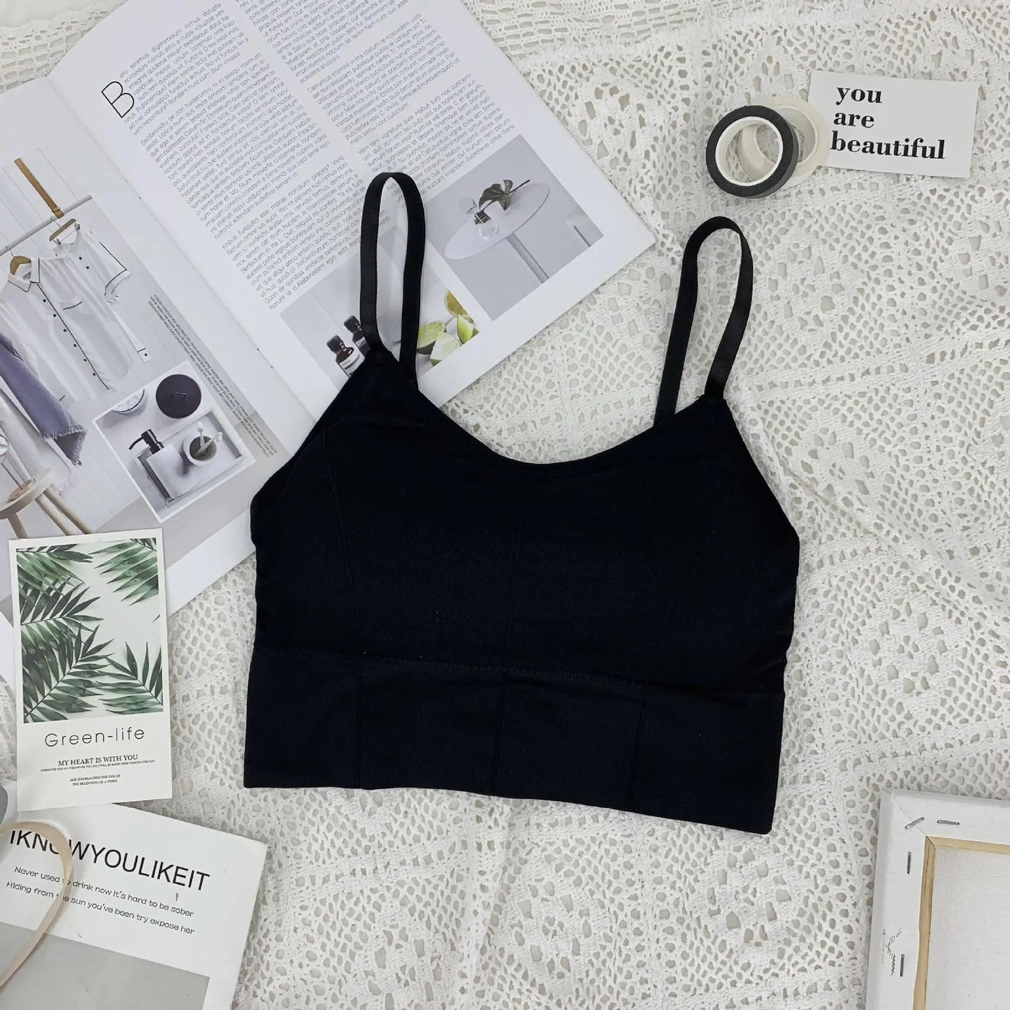 Pakaian Sukan Tanpa Belakang Wanita Gim Sukan Bra Sukan Seluar Dalam Wanita Lancar Tali Bahu Boleh Laras Bralette Vest Yoga Empuk Dalam