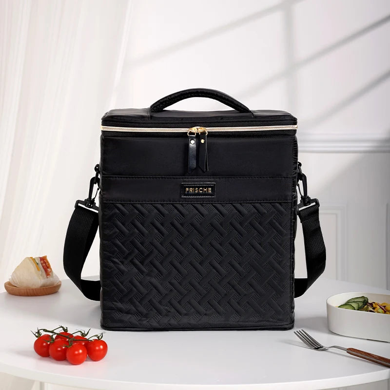 Beg Penyejuk Beg Makan Tengah Hari Boleh Digunakan Semula Beg Makan Tengah Hari Lelaki&Wanita Bertebat Beg Makan Tengah Hari Kalis Bocor dengan Tali Bahu Boleh Laras untuk Berkelah Kerja
