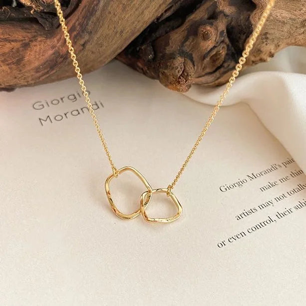 Trend 2022 Barang Kemas Elegan Kalung Loket Lingkaran Kristal Warna Emas Unquie Wanita Fashion Kalung Borong