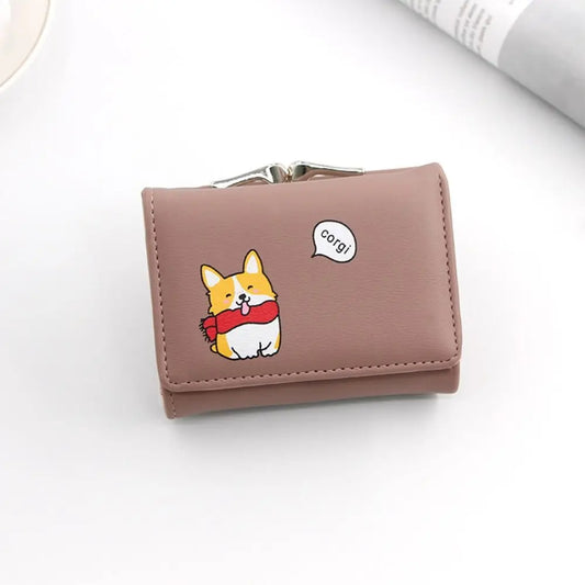 Cartoon Shiba Inu Wallet Women Short Cute Small Wallets Student Triple Fold Card Holder Coin Purse Ladies Wallets