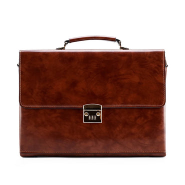 Luxury Leather Briefcases For Men Executive Business Office Notebook 16 Inch Laptop Handbag Shoulder Square Side Crossbody Bag