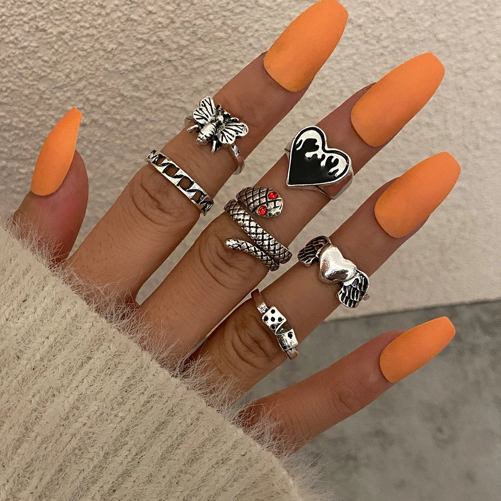 2023 women ring set bague femme matching rings bohemian fashion jewelry schmuck finger accesorios mujer couple gift wholesale