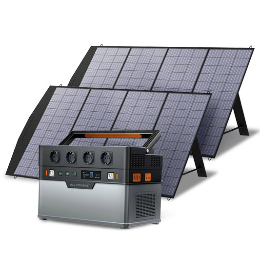 ALLPOWERS Solar Generator 1500W / 2000W / 2400W Portable Power Station (400W Solar Panel Include) for Power outage, Emergency,RV