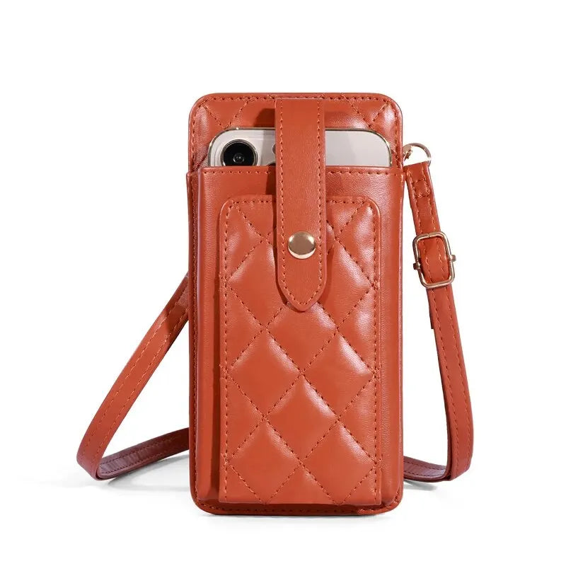 Fashion Single Shoulder Crossbody CellPhone Bag Mini Versatile Satchel Multi CardPosition Card Bag Keycase Female