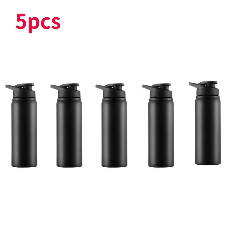 2Pcs Portable Stainless Steel Bicycle Water Bottle Straight Drinking Outdoors Sports Travel Kettle Metal Water Bottle
