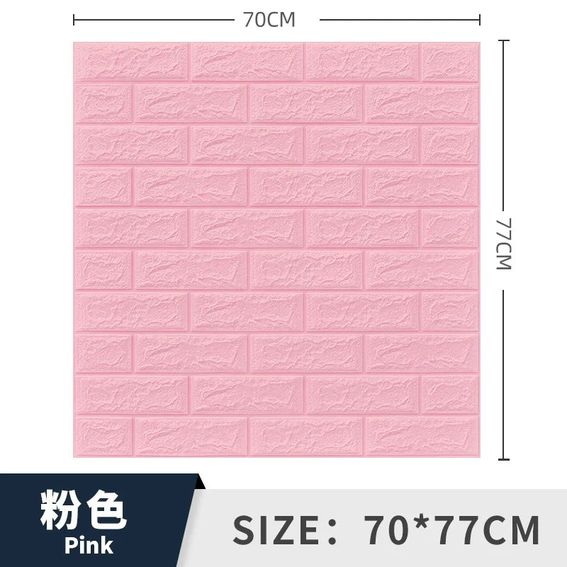 3/5MM 3D Wall Sticker Panel Foam Home Decoration DIY Wallpaper Living Room Bathroom Tv Background Self Adhesive Panels 70*77cm