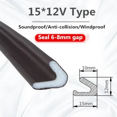 6M Self-adhesive Door Window Sealing Strip Dustproof Soundproof Foam Insulation V-type Weather Stripping Door Seal Gap Filler