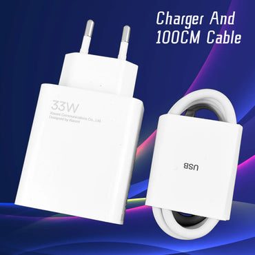 小米 Poco X3 33W 快速充电器原装欧盟壁式充电适配器适用于小米 11 Lite 10 9 RedMi Note 9 Pro 10 11 A3 Usb C 6A 数据线