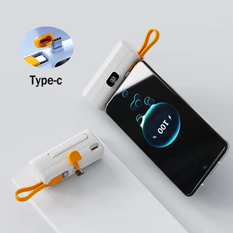 Bank Kuasa Xiaomi 30000 mAh Poket Mudah Alih Kompak Kabel Terbina dalam Power Bank Dua Hala Serasi Pengecasan Cepat iPhone Samsung