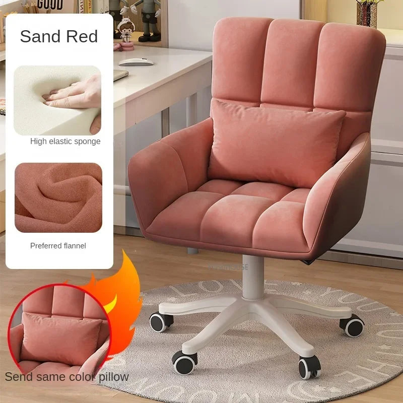 Kain Moden Kerusi Pejabat Perabot Pejabat Kerusi Ergonomik Selesa Kanak-kanak Perempuan Bilik Tidur Riadah Kerusi Pusing Kerusi Komputer Belajar