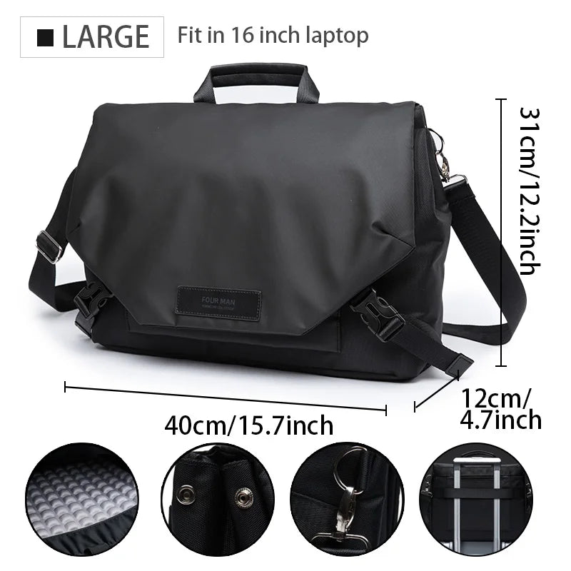 Beg Bahu Selempang Messenger Lelaki 2024 Pek Anduh Kecil Lelaki Untuk Kerja Perniagaan Pek Oxford Kalis Air Dompet Satchel