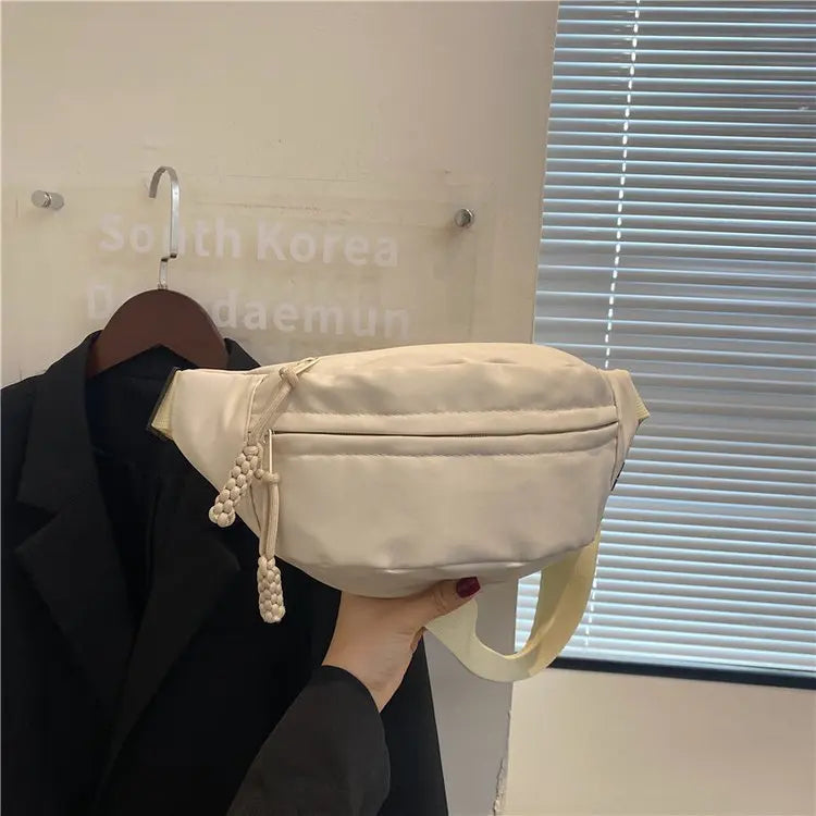 Chest Bag Bag for Women Sling Crossbody Waist Pack Canvas Running Waist Bag Casual Fanny Packs Sport Half Moon Belt Bag