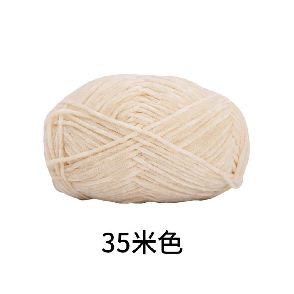 40g/roll 2mm Lustre Chenille Yarn DIY Hand Crochet Dolls Shoes Materials For Hand Knitting Thin Pleuche Wool Rope
