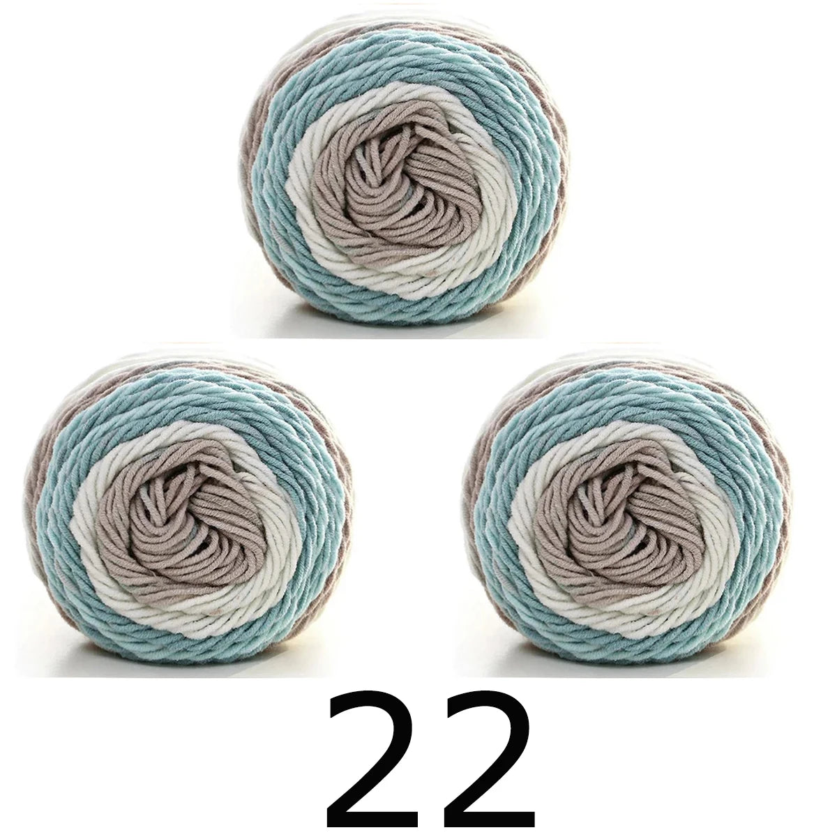 3pcsX100g Benang Pelangi 5 Segmen Helai Benang Dicelup Buatan Tangan DIY Benang Rajutan untuk Topi Sweater Selendang Sofa Kusyen Benang Kek 193M