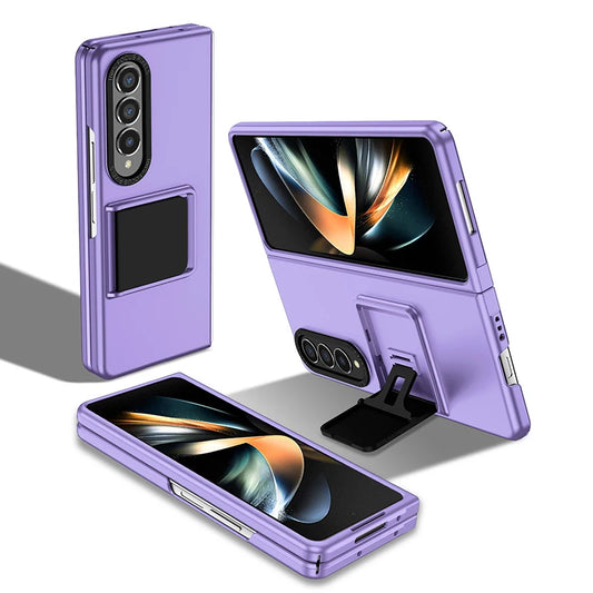 Untuk Galaxy Z Fold 3 4 Sarung Dengan Pendakap Kickstand Terbina dalam Perlindungan Kamera Sarung Anti Gores Hitam Biru Hijau Merah Untuk Lipat 5 6
