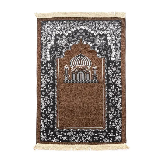 Soft Worship Kneel Travel Prayer Rug Non-slip Prayer Mat Chenille Carpet for Muslim Ramadan Floor Carpets Portable Ramadan Gift