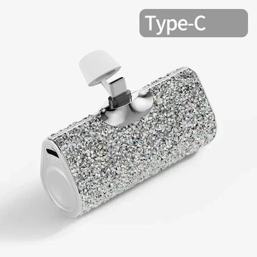 Power Bank Shiny Diamond Fashion High Quality 5000mAh Portable Charger Mobile Power Bank Power Banks Fast Charging
