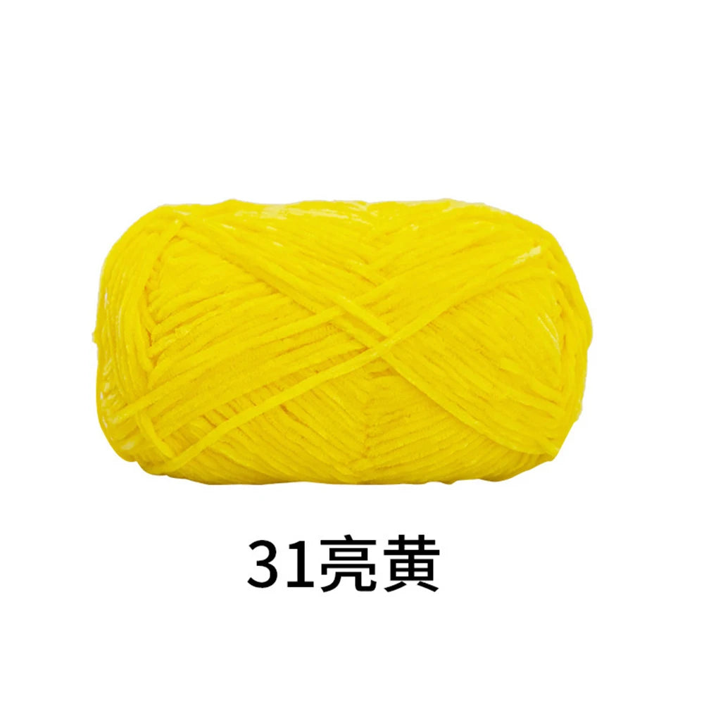 40g/roll 2mm Lustre Chenille Yarn DIY Hand Crochet Dolls Shoes Materials For Hand Knitting Thin Pleuche Wool Rope
