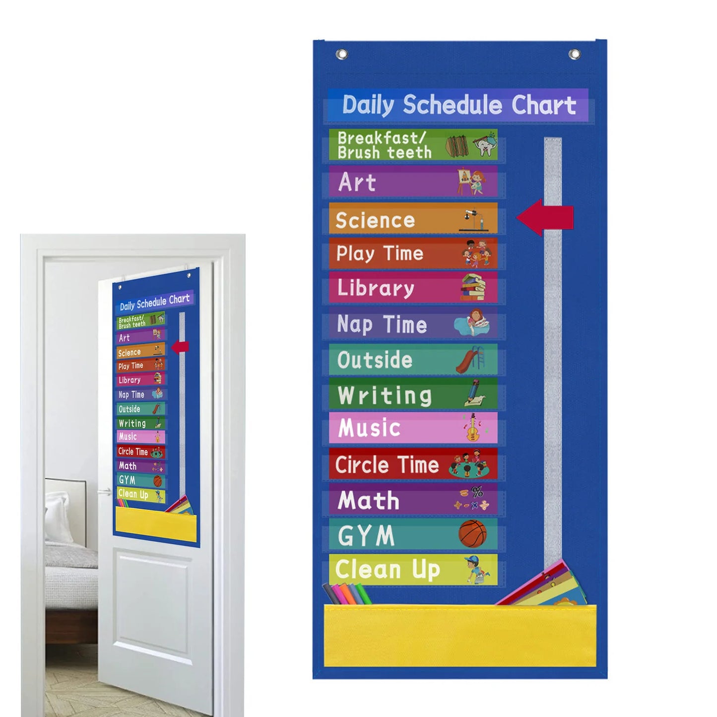 Jadual Harian Carta Jadual Bilik Darjah Dengan 31 Kad 131 Poket Carta Penjadualan Pendidikan Untuk Pejabat Sekolah Sekolah Rumah