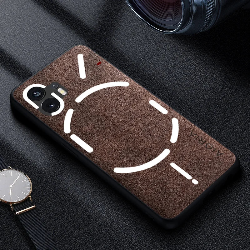 Premium Luxury leather Phone Case for Nothing Phone 2 1 Gaya Perniagaan Retro Funda penutup warna pepejal