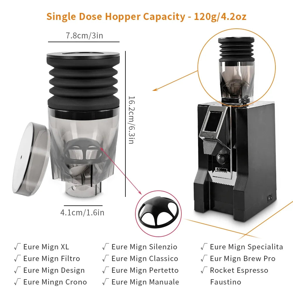 CAFEMASY Pengisar Biji Kopi Hopper/Belos Dos Tunggal Untuk Eureka Oro Mignon Pengisar Kopi Tong Tong Meniup Alat Pembersihan