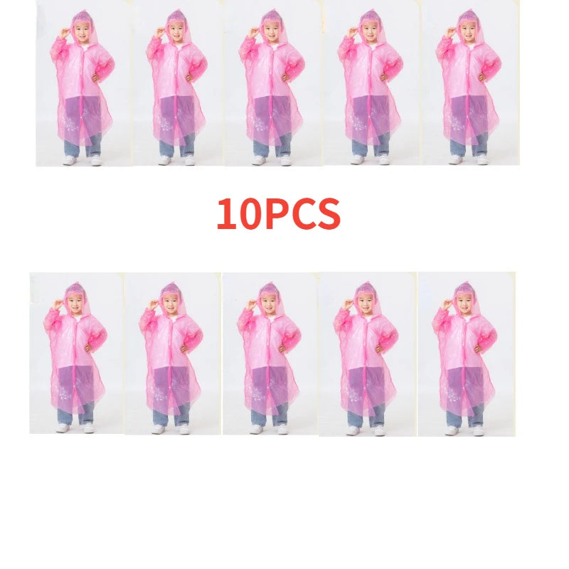 5/10PC Disposable Raincoat Adultchildren Waterproof Rain Coat Hiking Camping Poncho Hood Raincoat Outdoor Travel Rain Wear