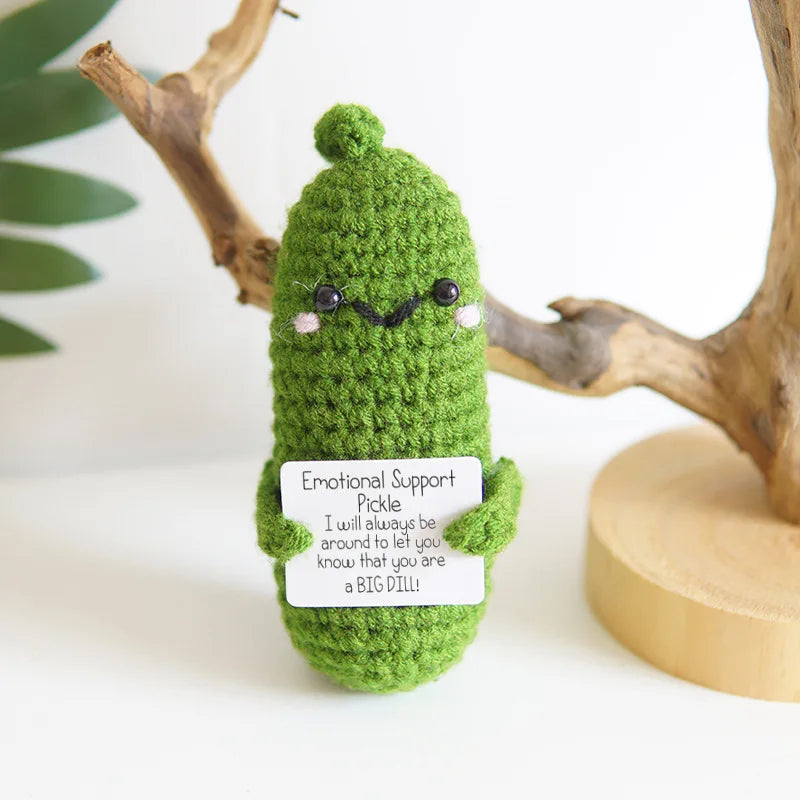 Anak patung Kentang Goreng Bertenaga Positif Baharu Boneka Rajut Bulu Mewah Buatan Tangan Kreatif dengan Kad Hiasan Bilik Rumah Hadiah Krismas
