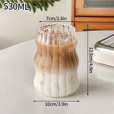400ml Square Heat Resistant Coffee Glass Cup With Lid and Straw Transparent Milk Tea Juice Cup Coffee Mug For Home Bar Drinkware