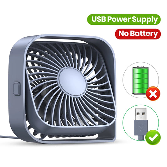 Kipas Meja USB TOPK Kipas Peribadi Mini Mudah Alih, Aliran Udara yang Kuat & Operasi Senyap, Kipas Penyejuk Kecil Angin Kelajuan Tiga