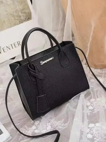 Solid Color Lychee Grain Ladies Handbags Single-shoulder Crossbody Handheld Triple-use Satchel Portable Leisure Bag