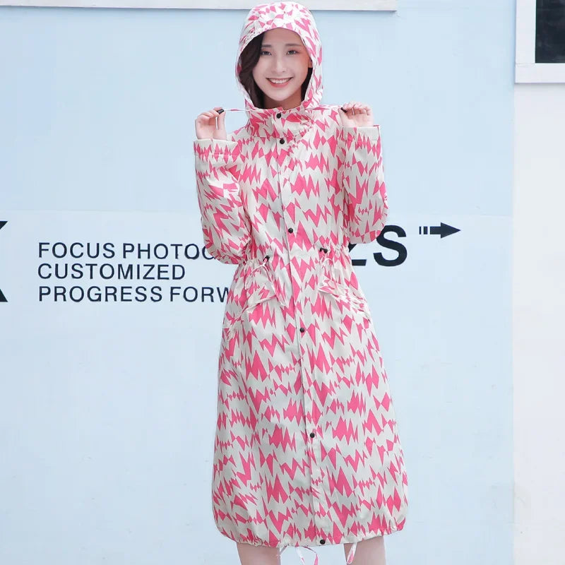 Ponco Badan Ringan Kalis Air untuk Baju Hujan Dewasa Panjang untuk Hiking, Windbreaker untuk Lelaki dan Wanita Versi Jepun dan Korea