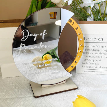 Rotating Eid Countdown Calendar 2024 Eid Celebrate Al Adha Gifts Ramadan Desktop Home Table Decro Acrylic Muslim Timer Calendar
