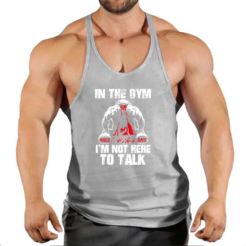 Musim Panas Baru Lelaki Kasual Otot Tank Top Seluar Dalam Kapas Tanpa Lengan Pejal Bernafas Leher Bulat Kecergasan Luaran Tank Top Vest