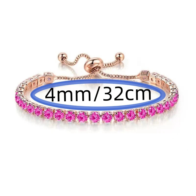 Wu's 2022 Fashion Shiny Crystal Push-pull Bracelet Light Luxury Micro-inlaid Zircon Bracelet Women's Simple Adjustable Jewelry